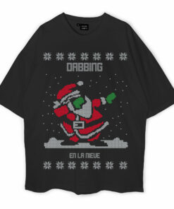 Dabbin Santa Ugly Christmas Oversized T-Shirt