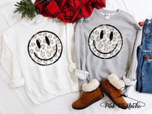 Distressed Smiley Face Sweatshirt Super Cute Unisex Sized Sweatshirt