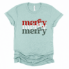 Dusty Blue Short Sleeved Merry Merry Merry Tee