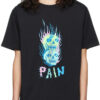 Flames Pain Oversized Drop T-Shirt