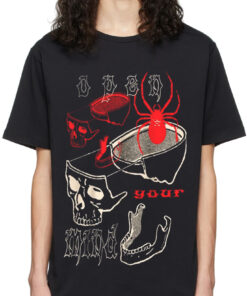 Fragments Skull Oversized Drop T-Shirt