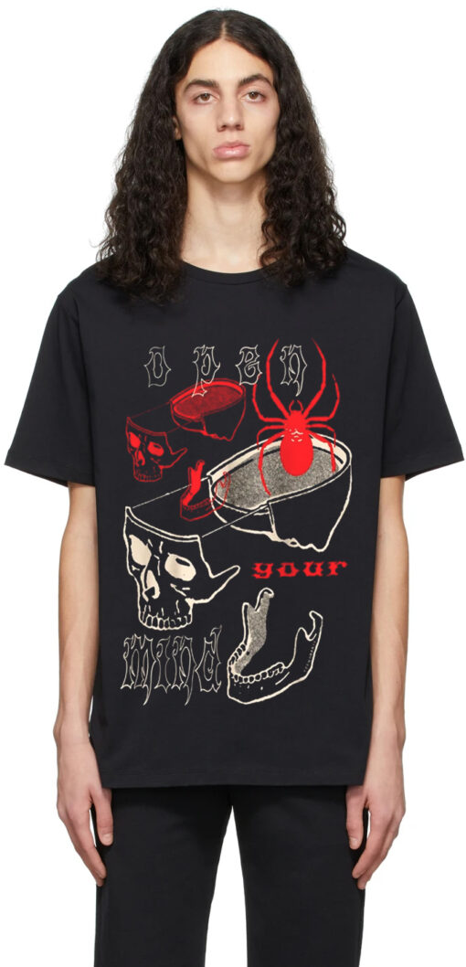 Fragments Skull Oversized Drop T-Shirt