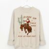 Giddy Up Jingle Horse Sweatshirt Western Santa Sweatshirt