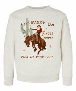 Giddy Up Jingle Horse Sweatshirt Western Santa Sweatshirt