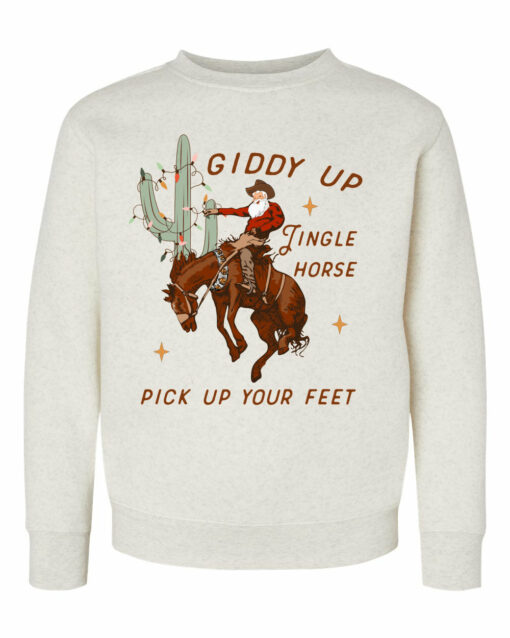 Giddy Up Jingle Horse Sweatshirt Western Santa Sweatshirt