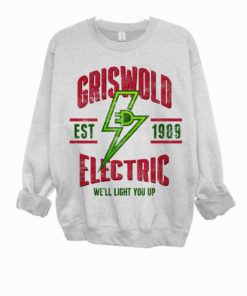 Gildan or Bella Canvas Gray Griswold Electric- We’ll Light You Up Sweatshirt Funny Christmas Sweatshirt