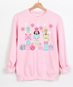 Gildan or Bella Canvas Pastel Pink Nutcrackers Christmas Sweatshirt