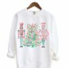 Gildan or Bella Christmas Brush Strokes Tree Nutcracker Sweatshirt Direct To Film Transfered Faux Glitter Sweatshirt