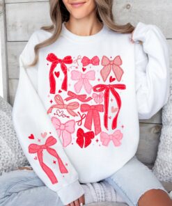 Gildan or Bella Super Cute Valentines Bows Sweatshirt