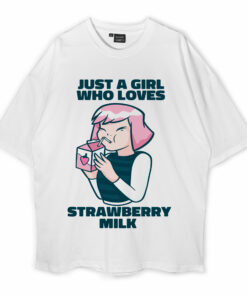 Girl Love Strawberry Milk Oversized T-Shirt