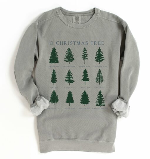 Gray Comfort Colors O Christmas Tree Merry Christmas Sweatshirt