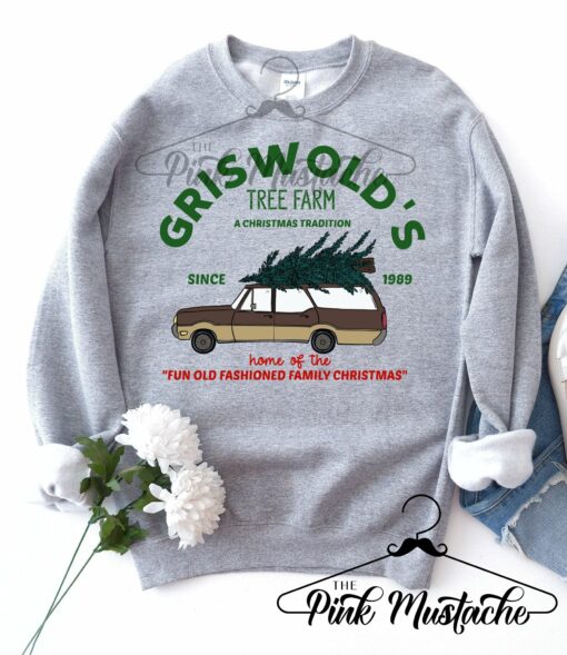 Gray Sweatshirt Griswold’s Tree Farm Family Tradition Christmas Sweatshirt