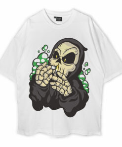 Grim Reaper Smoking Oversized T-Shirt