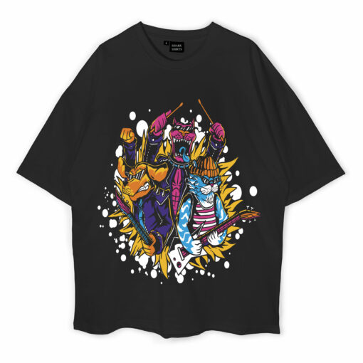 Guitarist Cat Oversized T-Shirt