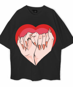 Hand Promise With Heart Oversized T-Shirt