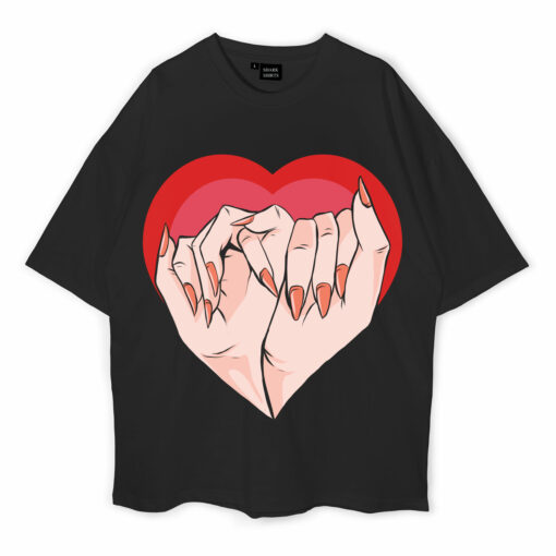 Hand Promise With Heart Oversized T-Shirt