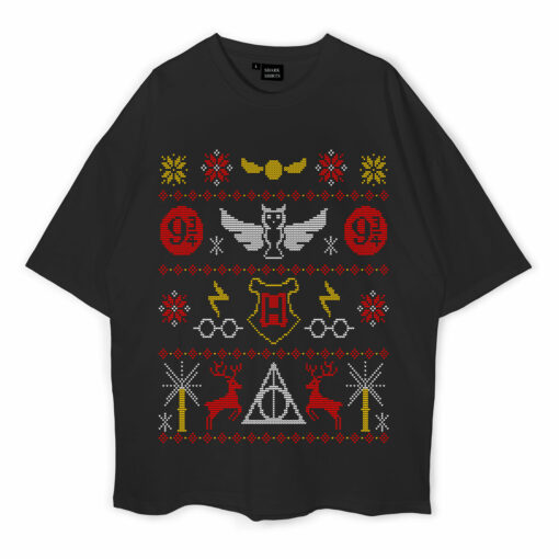 Harry Potter Ugly Christmas Oversized T-Shirt