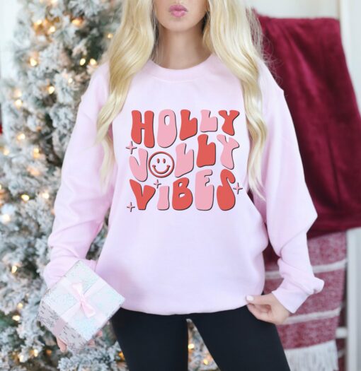 Holly Jolly Vibes Sweatshirt Christmas Sweatshirt Toddler and Adult