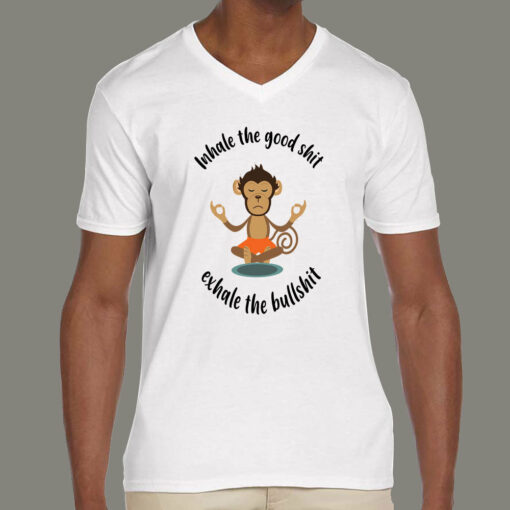 Inhale the Good shit Exhale the Bullshit Funny Yoga Men’s T-Shirt