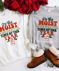 It’s The Moist Wonderful Time Of The Year Funny Yummy Christmas Trees Sweatshirt Super Cute Unisex Sized Sweatshirt