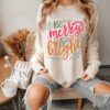 Ivory Long or Short Sleeve Be Merry and Bright Tee Super Cute Christmas Shirt Bella Canvas