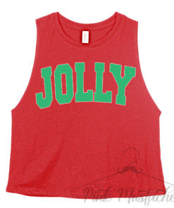 Jolly Christmas Workout Tank Cropped Tank  Christmas Workout Tank Crossfit