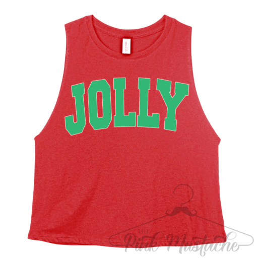 Jolly Christmas Workout Tank Cropped Tank  Christmas Workout Tank Crossfit