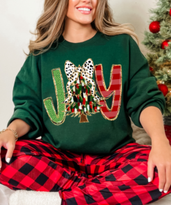 Joy Christmas Faux Glitter Sweatshirt