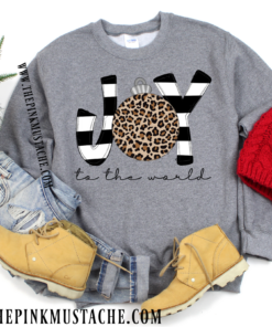 Joy To The World Christmas Sweatshirt  Oversized Youth And Adult Christmas Sweatshirt