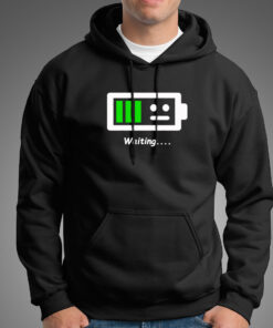 Low Battery Waiting For Energy Funny Hoodies For Men
