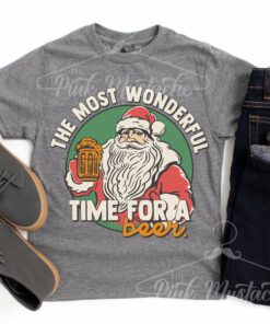 Mens Unisex Christmas Most Wonderful Time For a Beer Tee Mens Christmas Shirt Mens Christmas Gift
