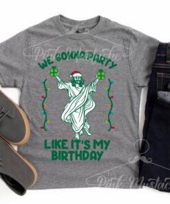 Mens Unisex Party Like It’s My Birthday Jesus Tee Mens Christmas Shirt Mens Christmas Gift