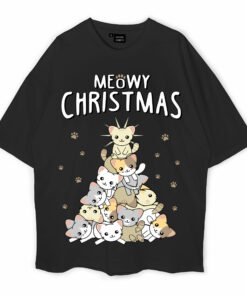 Meowy Christmas Oversized T-Shirt