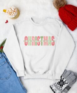 Merry Christmas Pastel Sweatshirt Youth and Adult Sizes  Family Mommy and Me