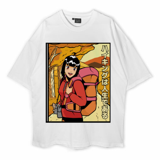 Mountain Anime Hiking Oversized T-Shirt