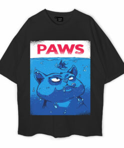 PAWS Funny Cat Oversized T-Shirt