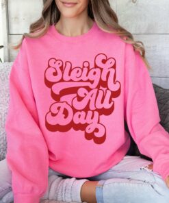 Pink Sleigh All Day Christmas Sweatshirt