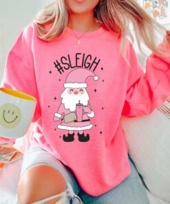 Pink Sleigh Santa Stanley Bumbag Sweatshirt