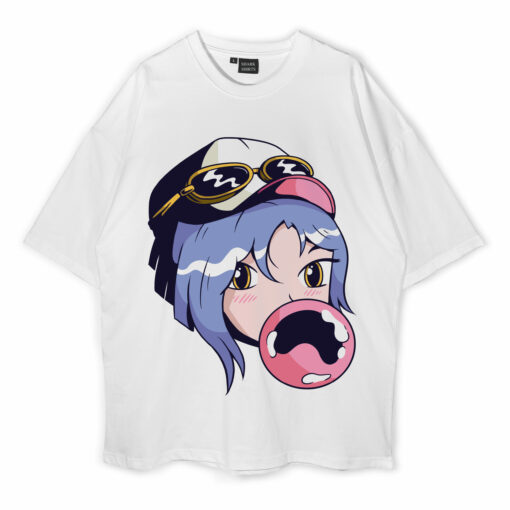 Pirminio Anime Girl With Glasses Oversized T-Shirt