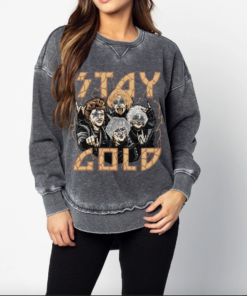 Quality Acid Wash Stay Gold Sweatshirt