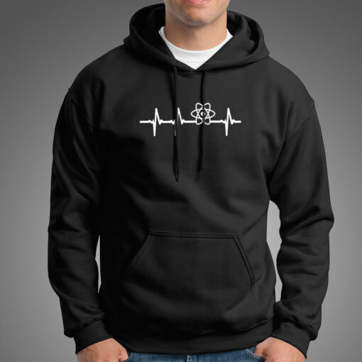 React Js Heartbeat Hoodies For Men