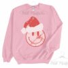Retro Smiley Christmas Fleece Crewneck Sweatshirt