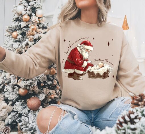 Sand The Reason for the Season Christmas Sweatshirt – Adult Sizes – Gildan or Bella Canvas Religious Sweatshirt