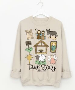 Sand True Story Nativity Christmas Sweatshirt