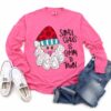 Santa Claus Is Coming To Town Pink Christmas Tees  Cute Mommy and Me – Family Christmas Shirts