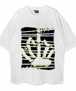 Skeleton Middle Finger Oversized T-Shirt