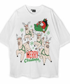 Sleeping Sloth Santa Oversized T-Shirt