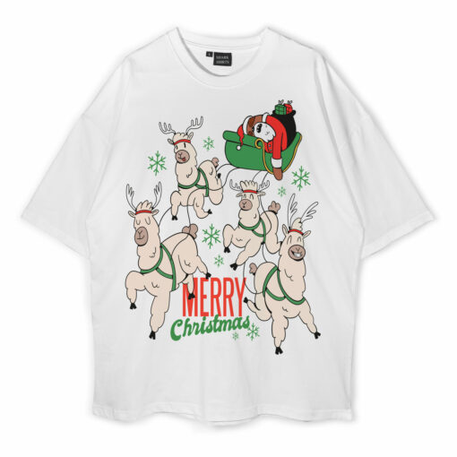 Sleeping Sloth Santa Oversized T-Shirt