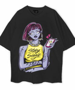 Stay Single Anti Valentine’s Oversized T-Shirt