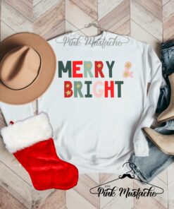 Unisex Merry and Bright Swetshirt –  Toddler, Youth, and Adult Size – Christmas Sweatshirt